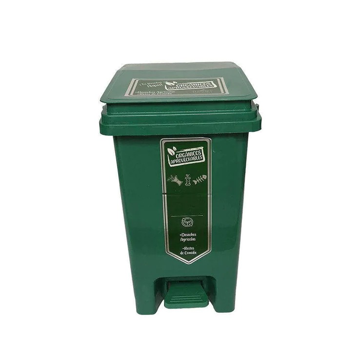 Caneca de basura / Papelera verde de 20 litros con pedal